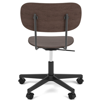 Co Unupholstered Task Chair - Black Base, Dark Stained Oak
