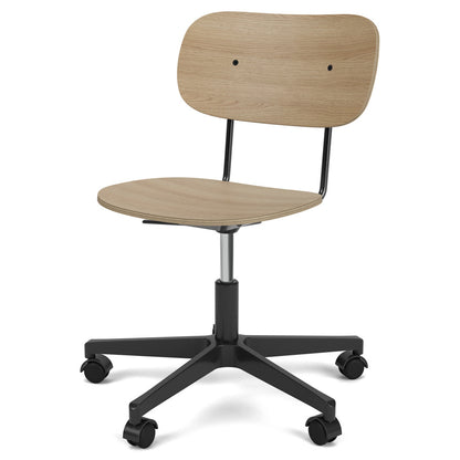 Co Unupholstered Task Chair - Black Base, Natural Oak