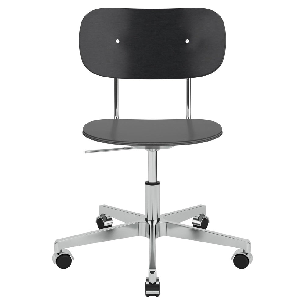 Co Unupholstered Task Chair - Polished Base, Black Oak