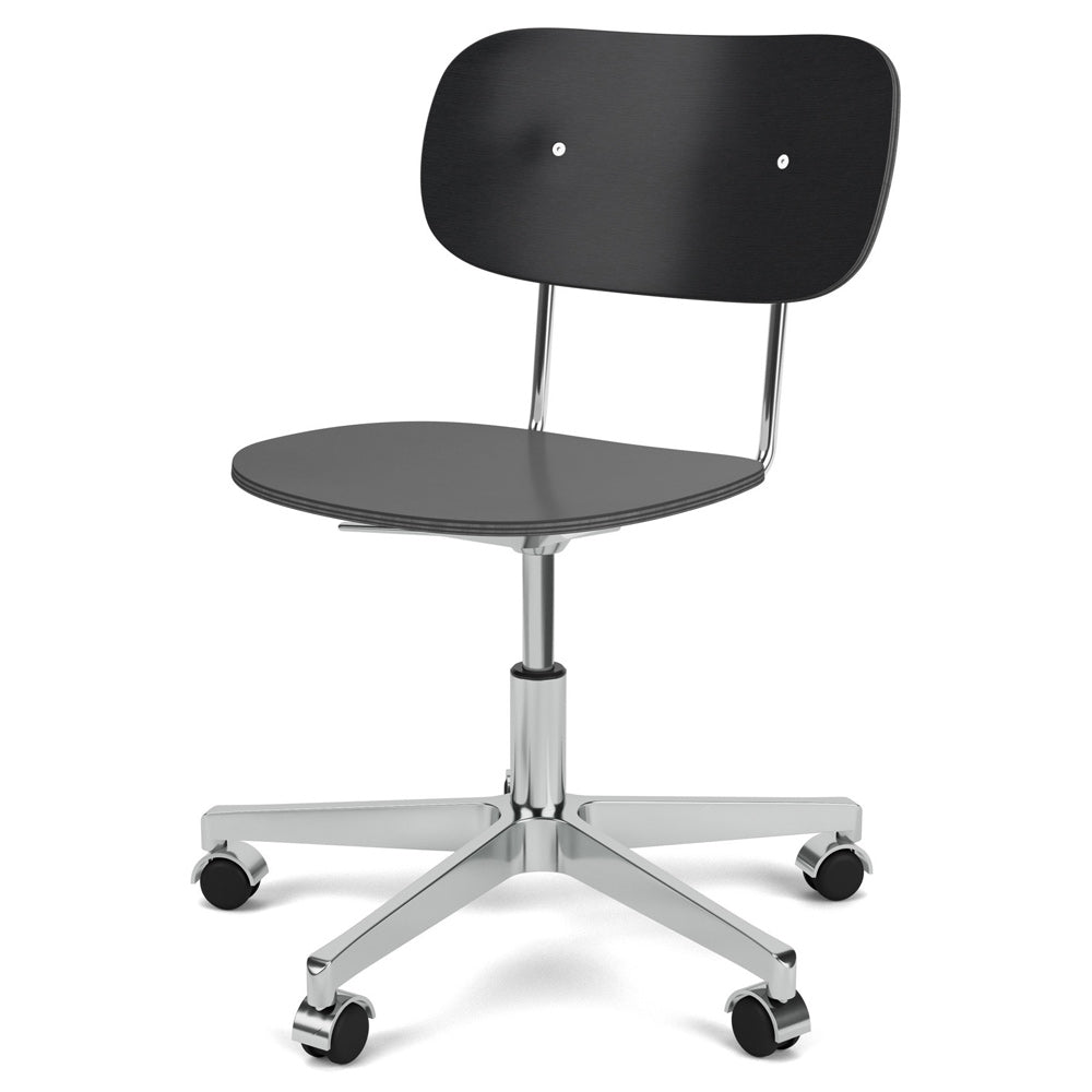 Co Unupholstered Task Chair - Polished Base, Black Oak