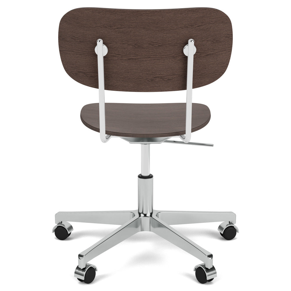 Co Unupholstered Task Chair - Polished Base, Dark Stained Oak