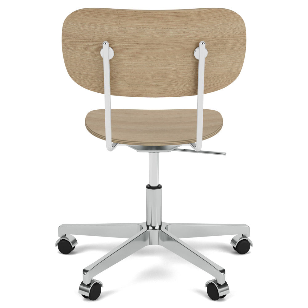 Co Unupholstered Task Chair - Polished Base, Natural Oak