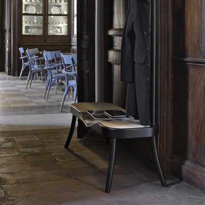 Coat Rack Bench - Cane, Black
