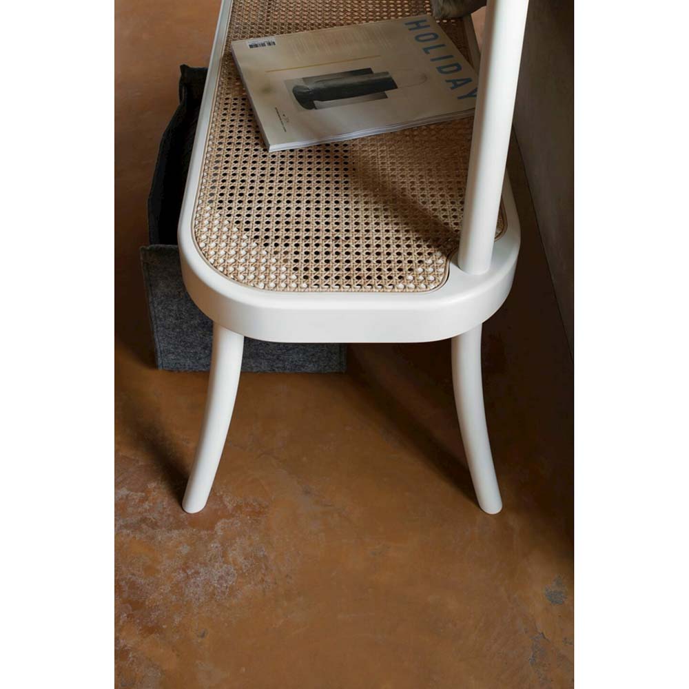 Coat Rack Bench - Cane, White