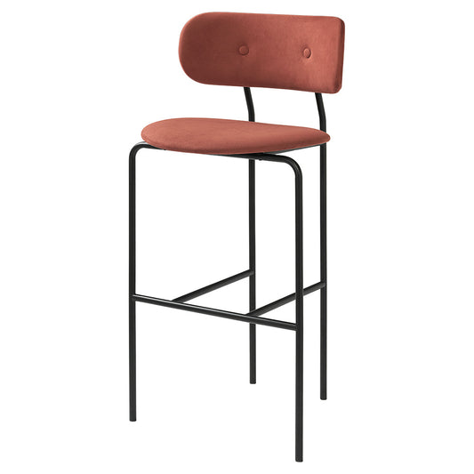 Coco Bar Chair - Red Nubuk Leather