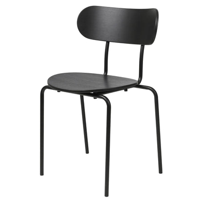 Coco Dining Chair - Unupholstered, 4-Legged Stackable, Black Base
