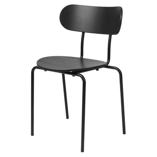 Coco Dining Chair - Unupholstered, 4-Legged Stackable, Black Base