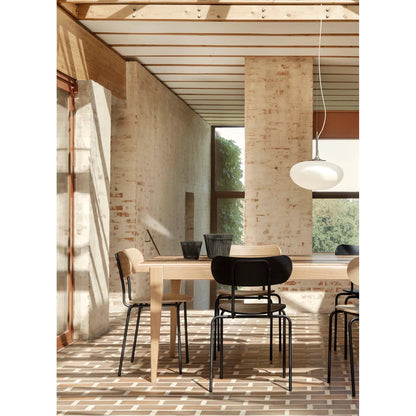 Coco Dining Chair - Unupholstered, 4-Legged Stackable, Black Base