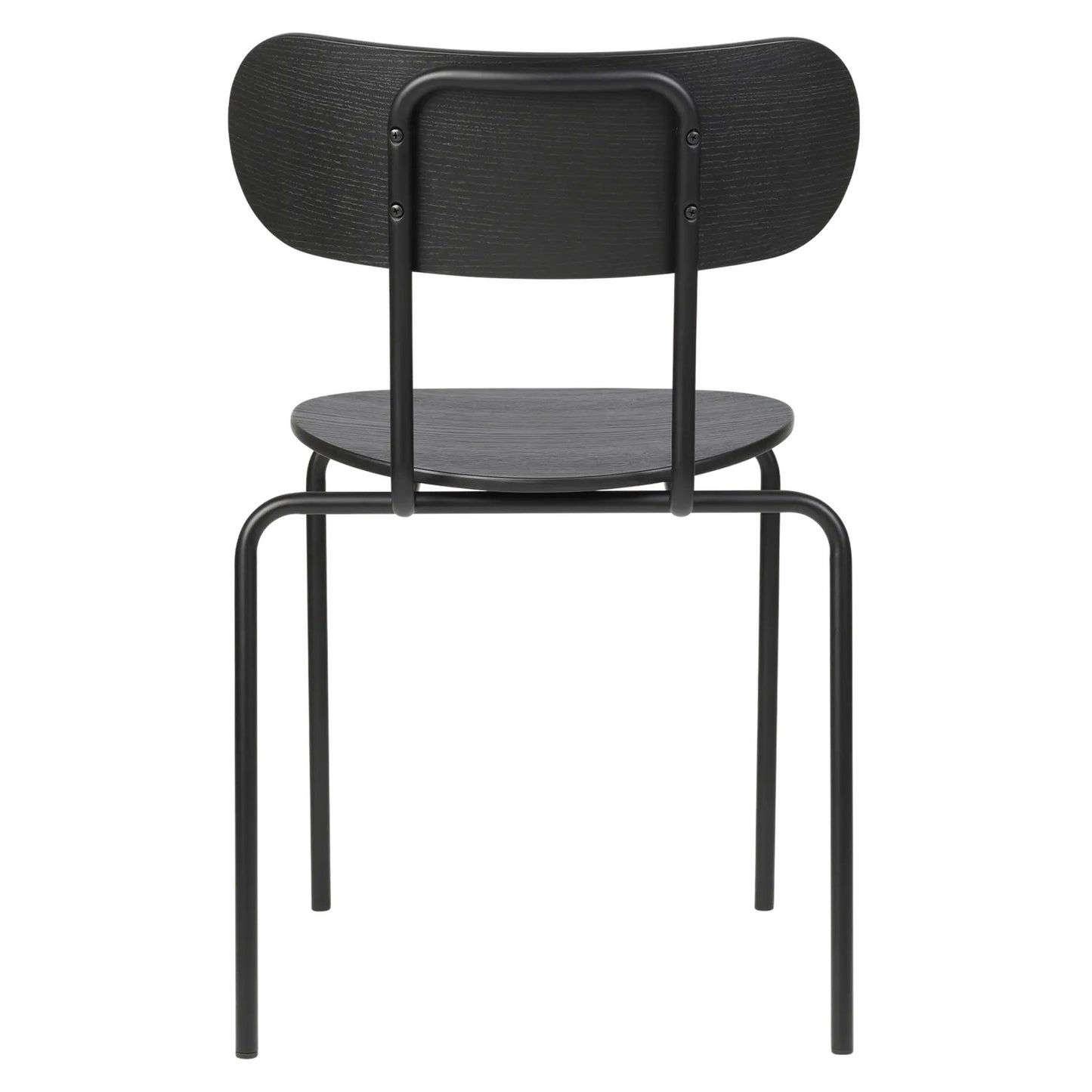 Coco Dining Chair - Unupholstered, 4-Legged Stackable, Black Base