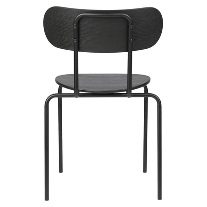 Coco Dining Chair - Unupholstered, 4-Legged Stackable, Black Base