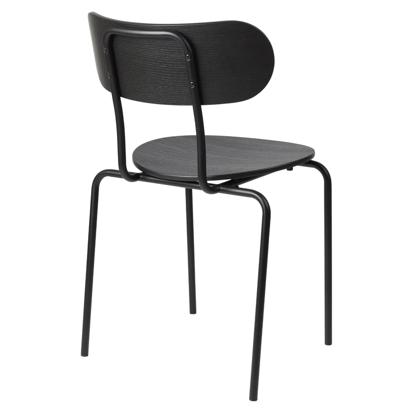 Coco Dining Chair - Unupholstered, 4-Legged Stackable, Black Base