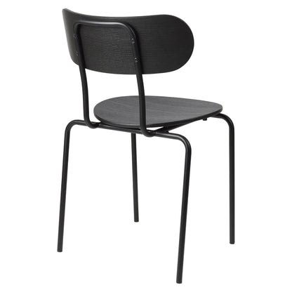Coco Dining Chair - Unupholstered, 4-Legged Stackable, Black Base