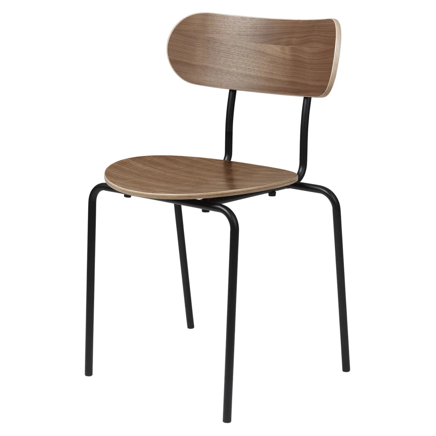 Coco Dining Chair - Unupholstered, 4-Legged Stackable, Black Base