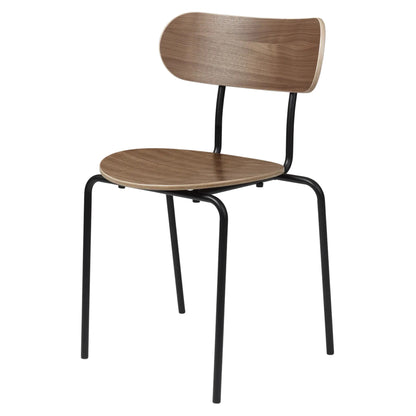 Coco Dining Chair - Unupholstered, 4-Legged Stackable, Black Base