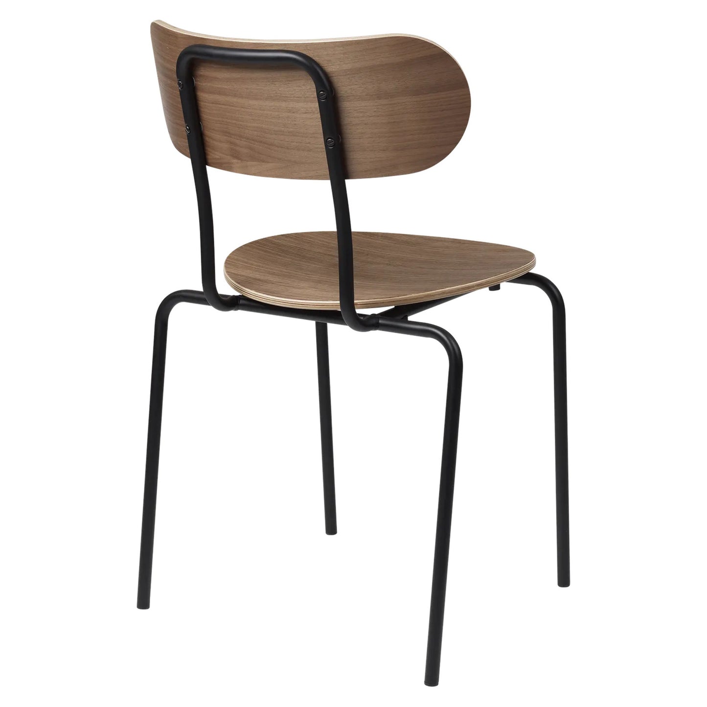 Coco Dining Chair - Unupholstered, 4-Legged Stackable, Black Base