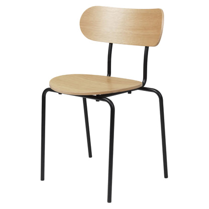 Coco Dining Chair - Unupholstered, 4-Legged Stackable, Black Base