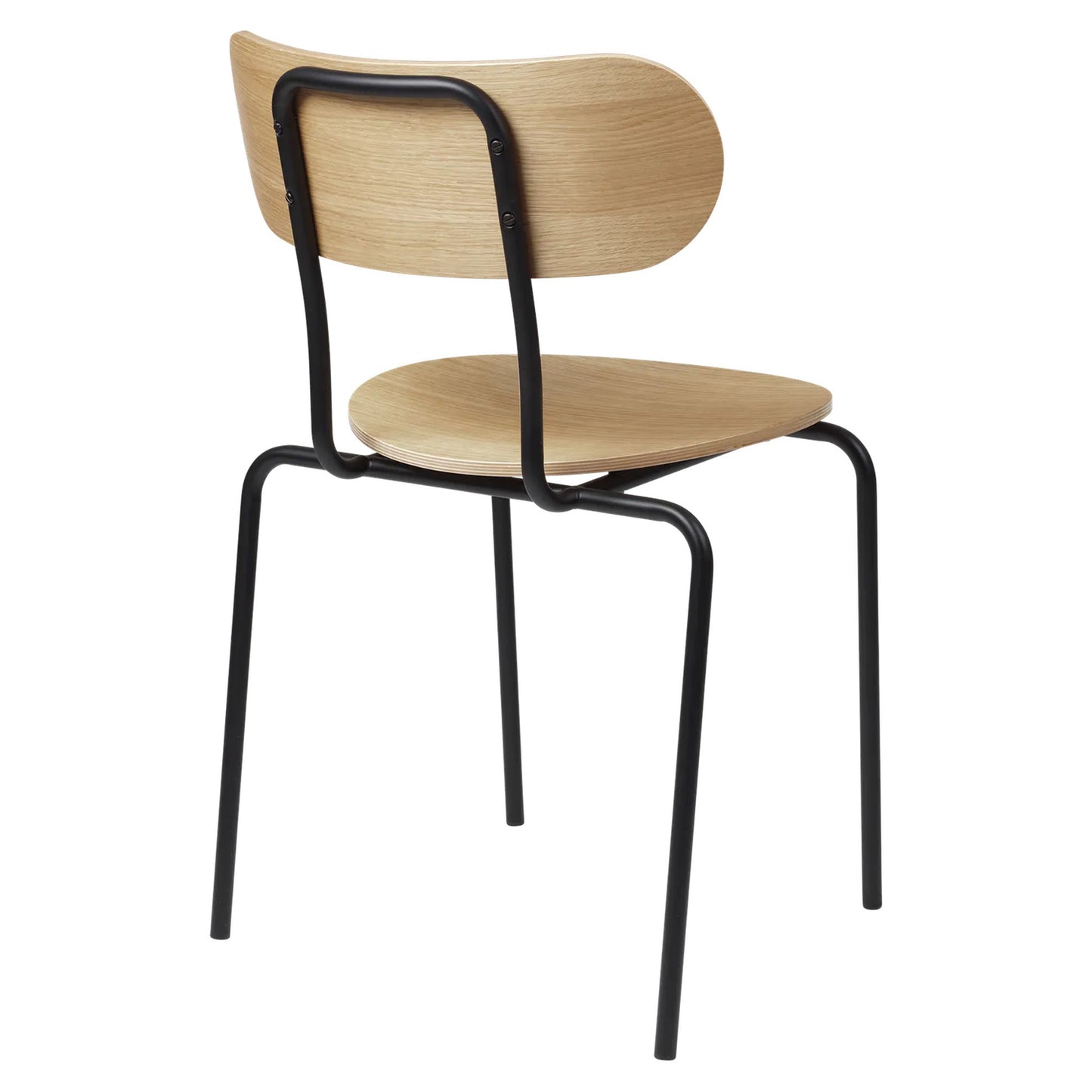 Coco Dining Chair - Unupholstered, 4-Legged Stackable, Black Base