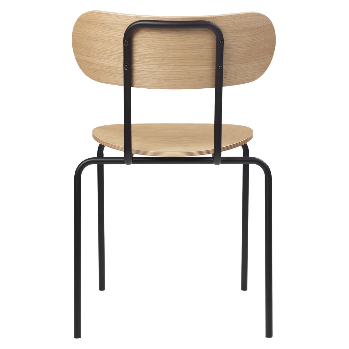 Coco Dining Chair - Unupholstered, 4-Legged Stackable, Black Base