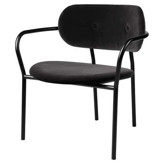 Coco Lounge Chair - Velvet, Black Frame