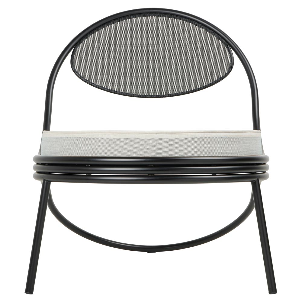 Copacabana Outdoor Lounge Chair - Leslie Stripe 020, Black Semi Matte Base
