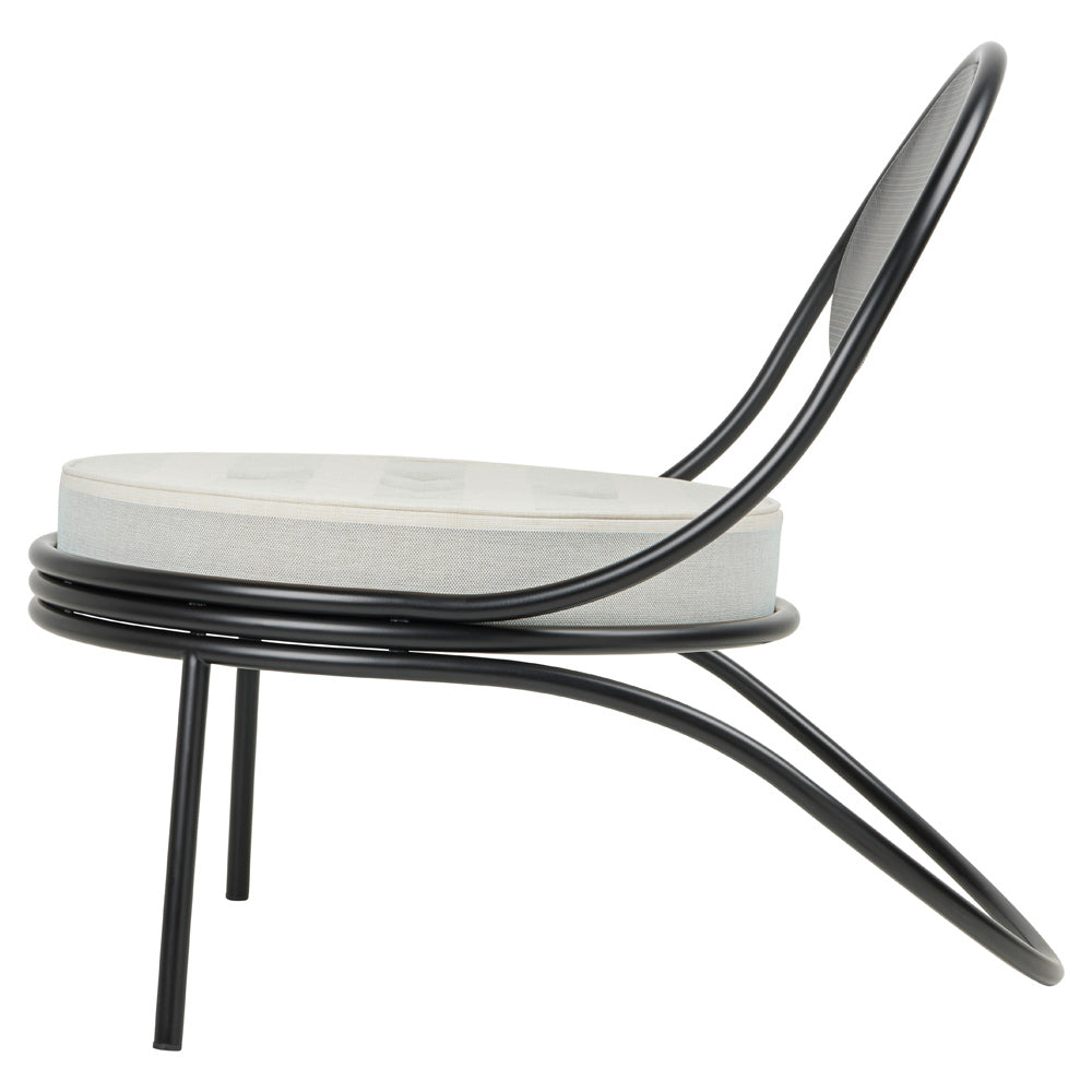 Copacabana Outdoor Lounge Chair - Leslie Stripe 020, Black Semi Matte Base