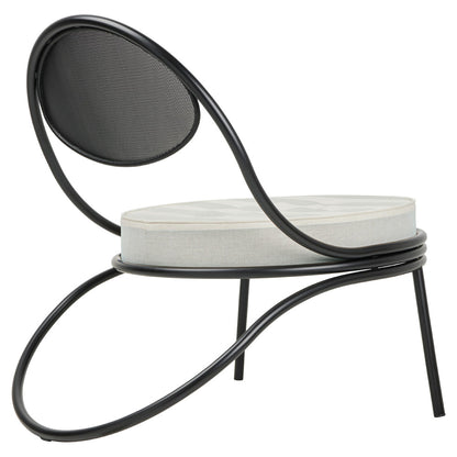 Copacabana Outdoor Lounge Chair - Leslie Stripe 020, Black Semi Matte Base