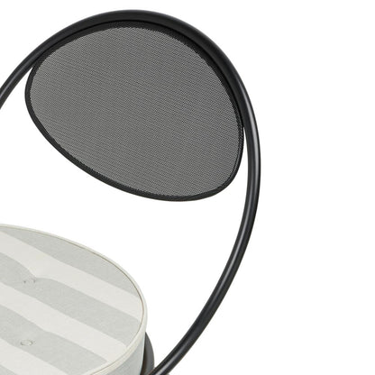 Copacabana Outdoor Lounge Chair - Leslie Stripe 020, Black Semi Matte Base