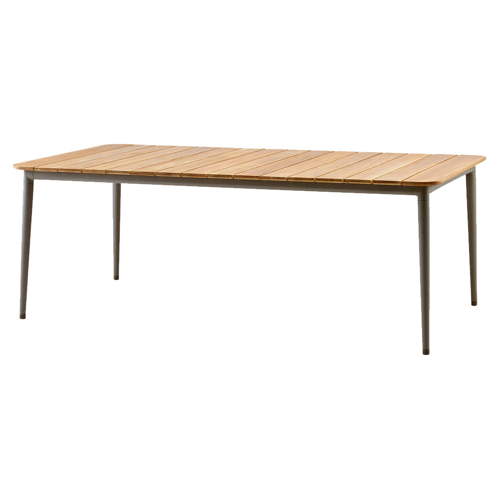 Core Dining Table - Teak Top, Taupe Aluminum Base