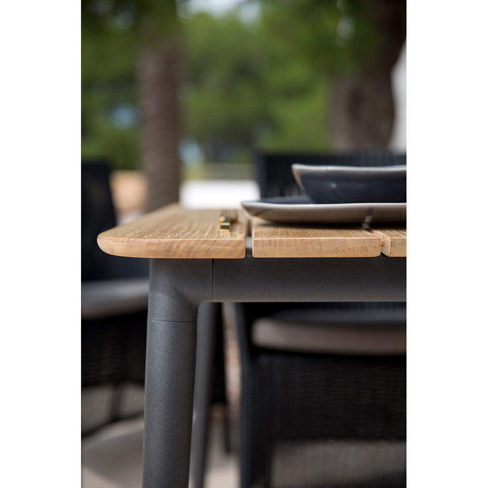 Core Dining Table - Teak Top, Taupe Aluminum Base