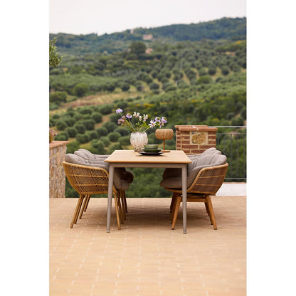 Core Dining Table - Teak Top, Taupe Aluminum Base