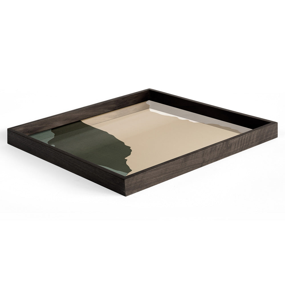 Cream Wabi Sabi Glass Tray - Square, Large