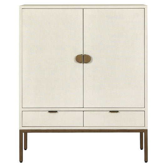 Cressida Bar Cabinet - Ivory Painted Linen
