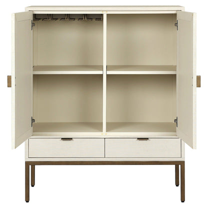Cressida Bar Cabinet - Ivory Painted Linen