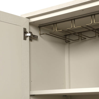 Cressida Bar Cabinet - Ivory Painted Linen