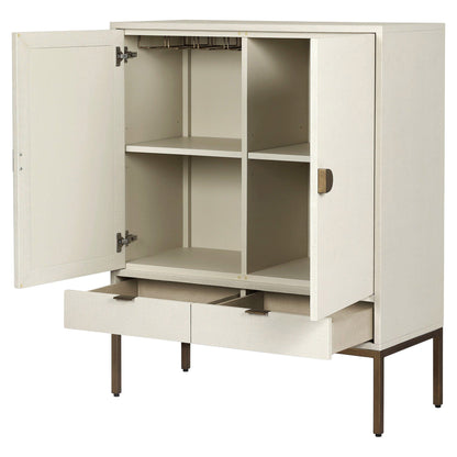 Cressida Bar Cabinet - Ivory Painted Linen