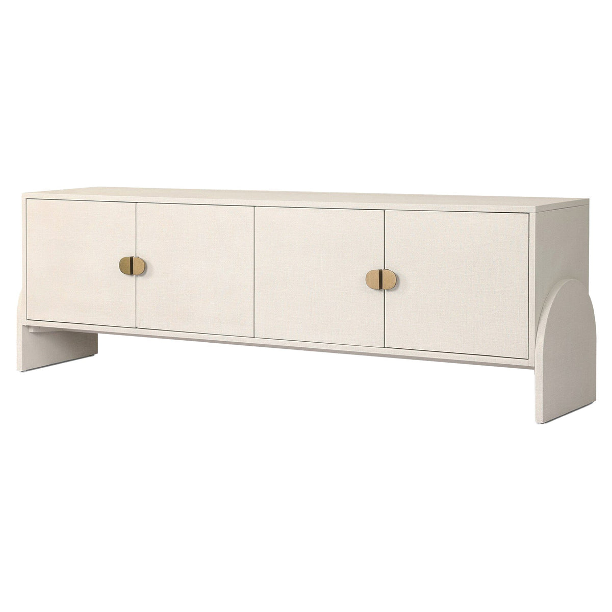 Cressida Media Console - Ivory Painted Linen