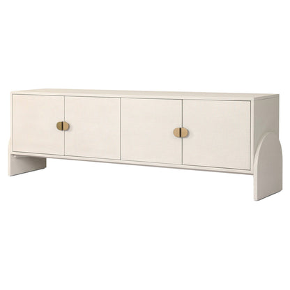 Cressida Media Console - Ivory Painted Linen