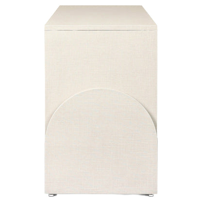 Cressida Media Console - Ivory Painted Linen