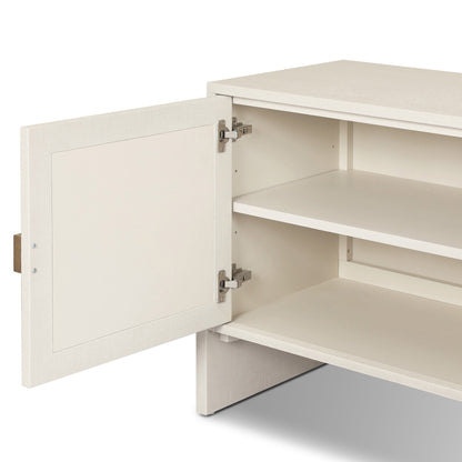 Cressida Media Console - Ivory Painted Linen