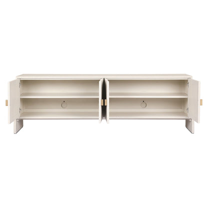 Cressida Media Console - Ivory Painted Linen