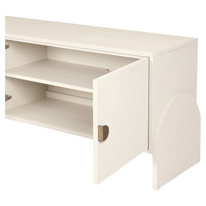 Cressida Media Console - Ivory Painted Linen