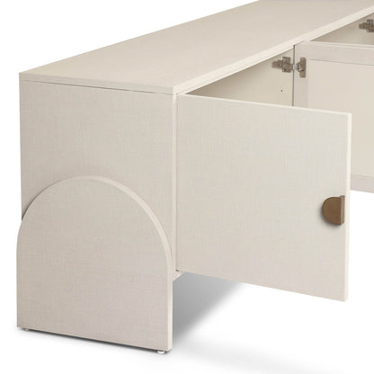 Cressida Media Console - Ivory Painted Linen