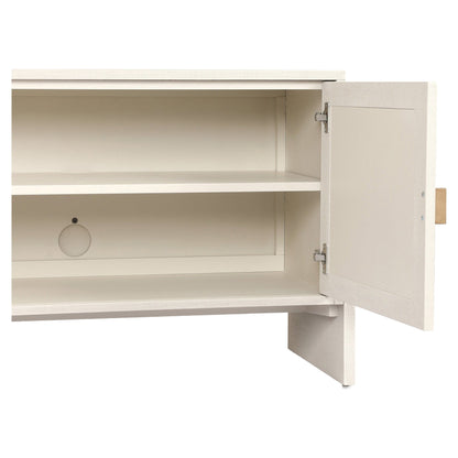 Cressida Media Console - Ivory Painted Linen