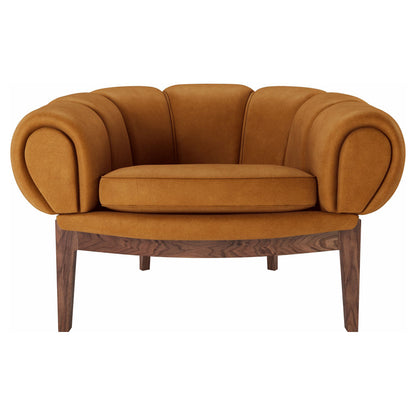 Croissant Lounge Chair - Chamois, Walnut Legs