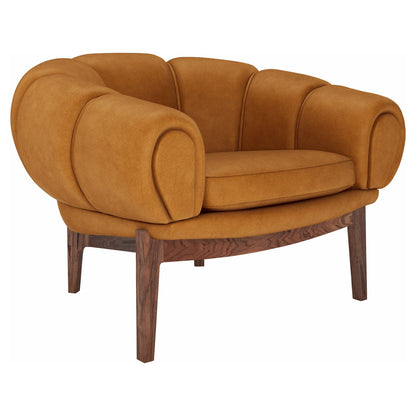 Croissant Lounge Chair - Chamois, Walnut Legs
