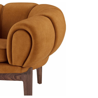 Croissant Lounge Chair - Chamois, Walnut Legs