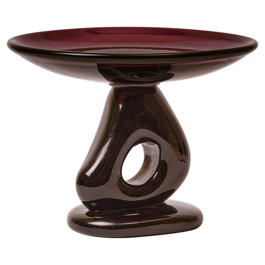 Damo Glass Centerpiece - Dark Grape, Large