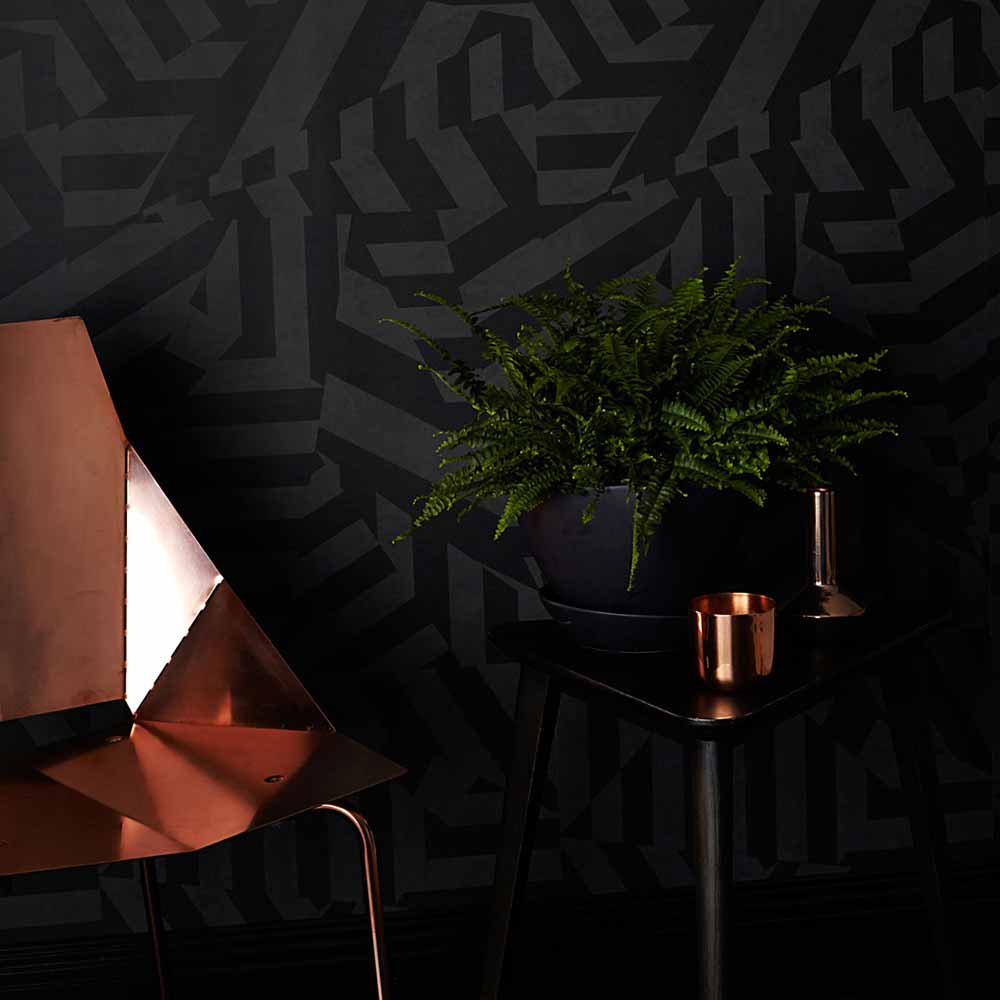 Dazzle Wallpaper - Charcoal