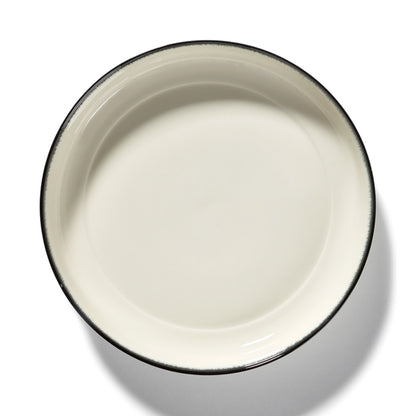 De Set of 4 High Plates Variation A - Off White &amp; Black, 10.63"W