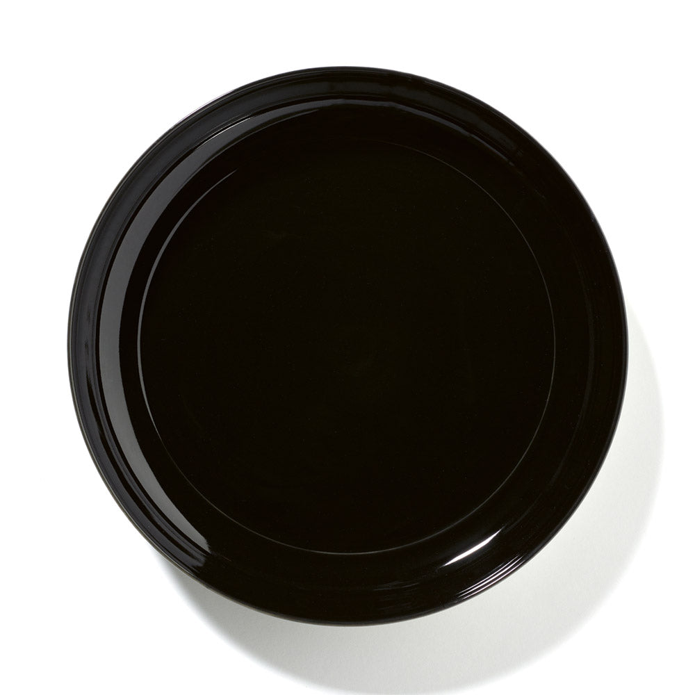 De Set of 4 High Plates Variation B - Off White &amp; Black, 10.63"W